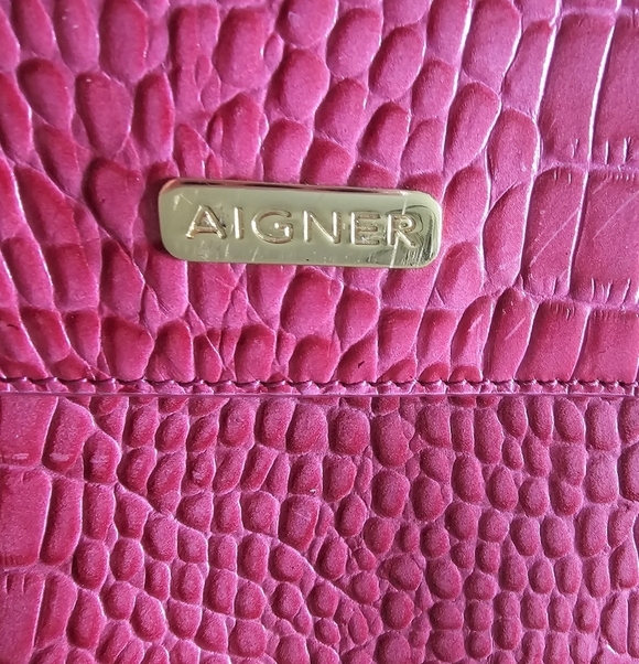 Etienne Aigner Genuine Leather Crocodile Satchel Vintage Handbag - Picture 3 of 14